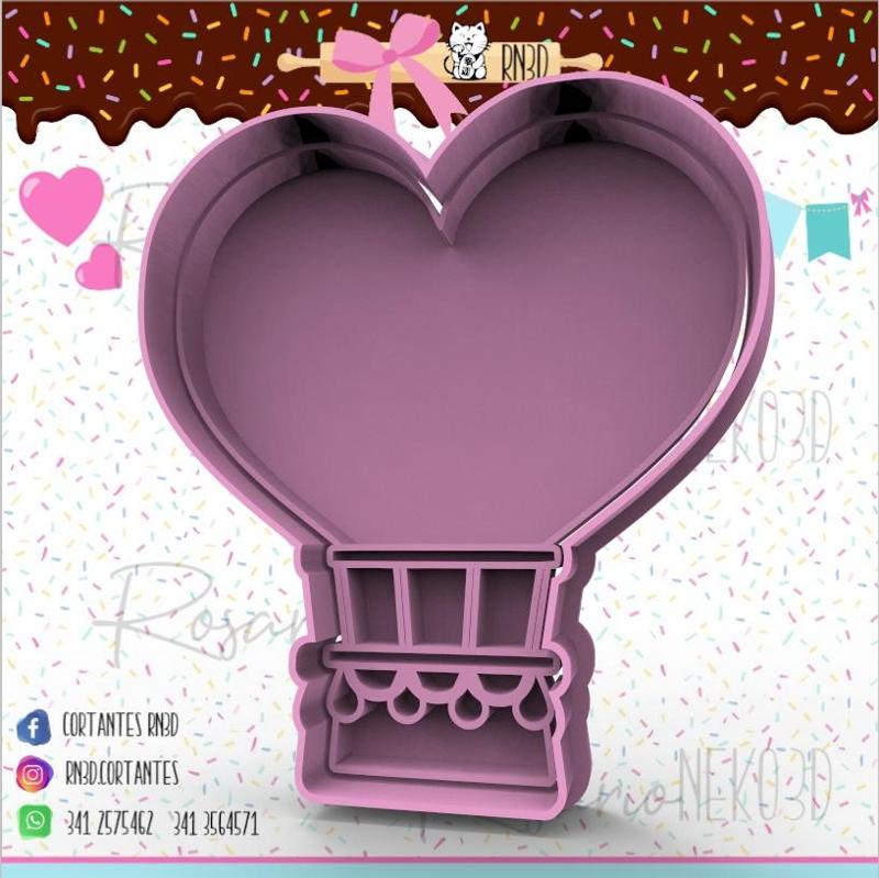 HOT AIR BALLOON HEART cookie cutter - HOT AIR BALLOON HEART cookie cutter