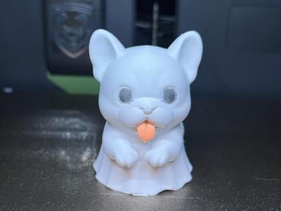 Cute Ghost Dog French Bulldog Halloween Figurine