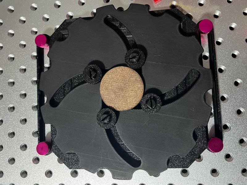 Self Centering coin / round object jig for laser