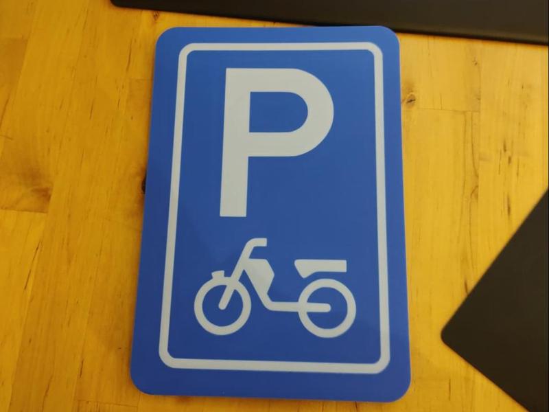Moped parking sign scooter traffic sign
