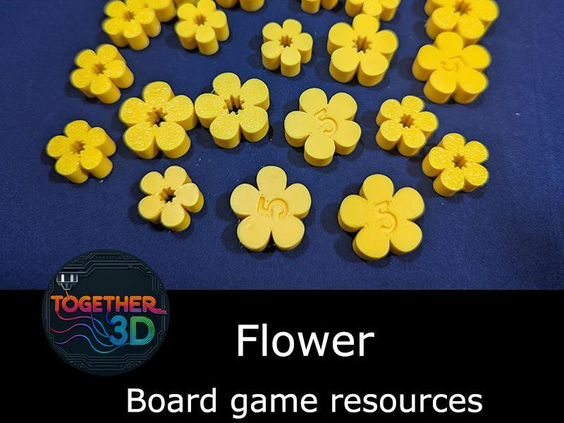 Flower - board game resource token