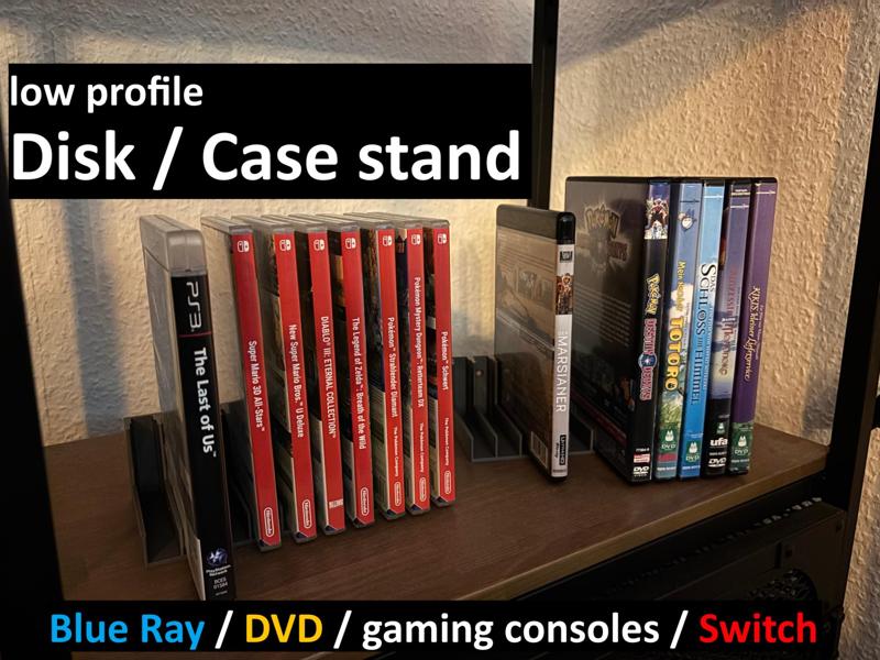 Simple Disk/Case Stand (Blueray, DVD, Consoles)