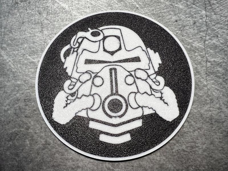 Multimaterial Coaster - Fallout PowerArmor Helmet