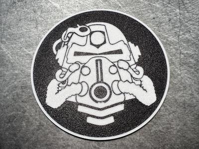 Multimaterial Coaster - Fallout PowerArmor Helmet