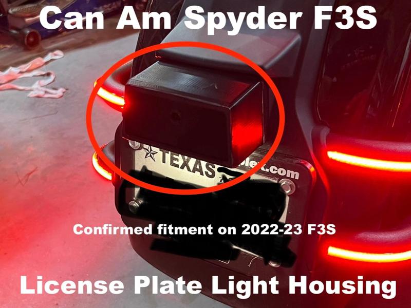 Can Am Spyder F3S License Plate Light Housing