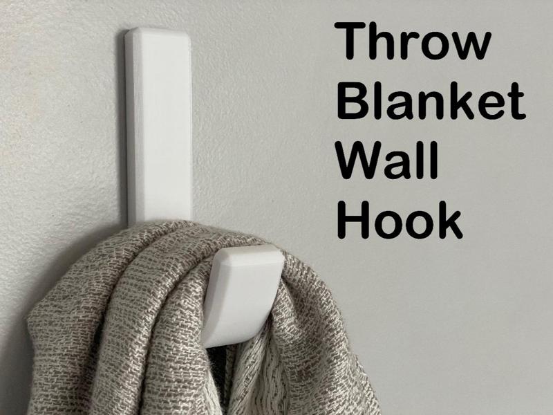 Throw Blanket Wall Hook (with 3M Command Strip)