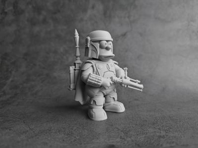 Simpsons—Boba Fett Cosplay Office Art Collectible