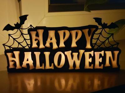 Simple Happy Halloween Schild für LED Teelicht