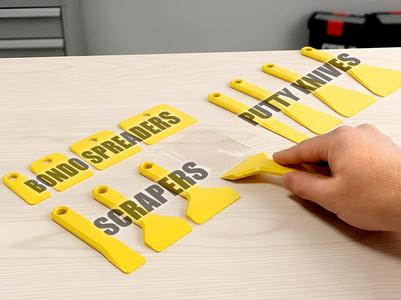 CUSTOMIZABLE SCRAPERS, PUTTY KNIVES, SPREADERS