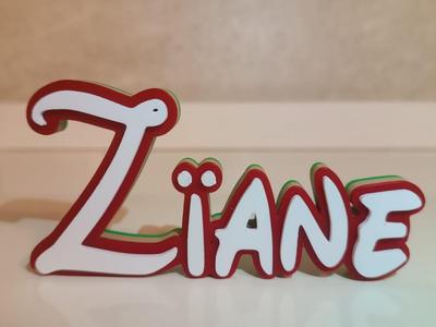 Disney Name Sign Zïane Kid Room Wall Decor Tag