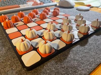 Magnetic Pumpkin Checkers - No AMS Needed!