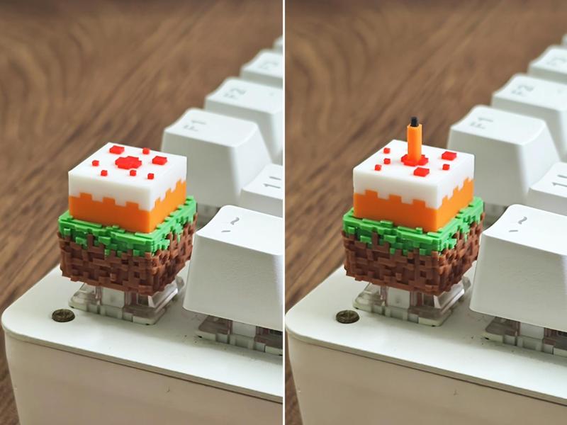 MC Grass Block Cake Keycap