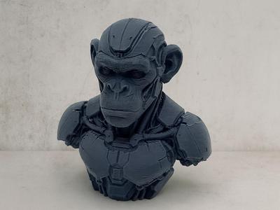 Cyber-Monkey with a Futuristic Aura