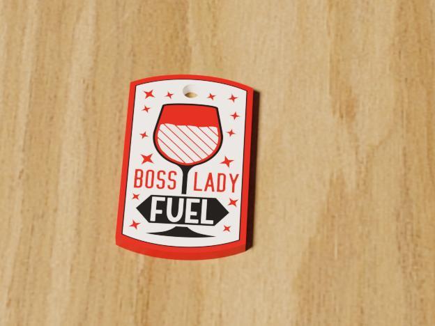 Boss Lady Wine Keychain