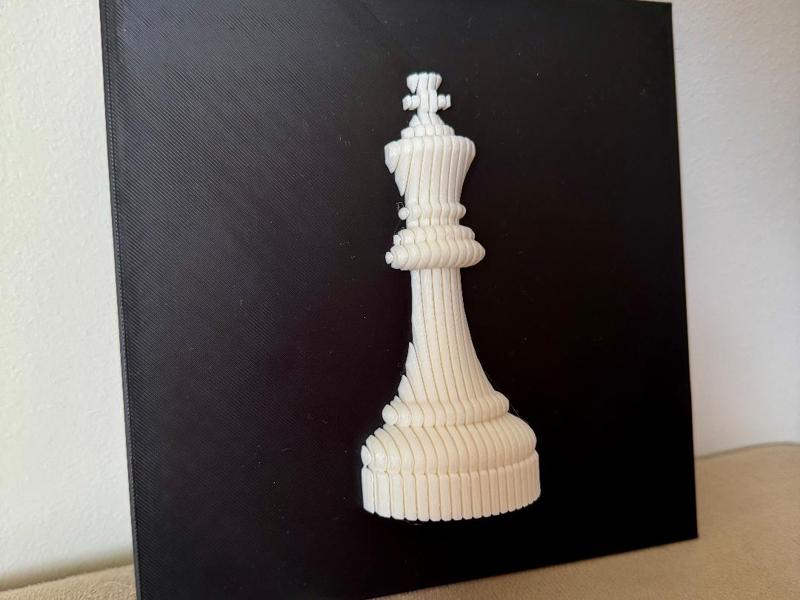 Chess King Layered Sculpture - 3D Wall art