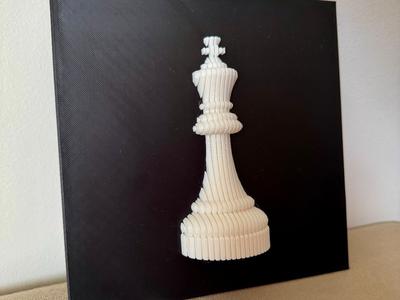 Chess King Layered Sculpture - 3D Wall art