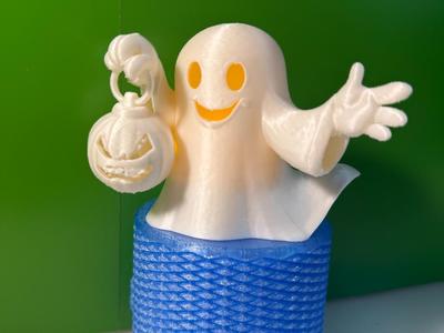 Halloween light up sheet ghost with pumpkin