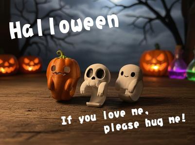 Halloween Trendy Play Rings - Hug Me If You Love Me! Hugging Ghosts, Hugging Pumpkins, Hugging Skulls