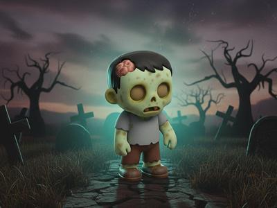Cute Zombie – Halloween HD Easy 3D Print Figurine