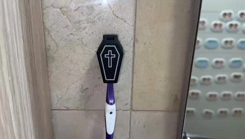 Coffin tomb toothbrush holder halloween