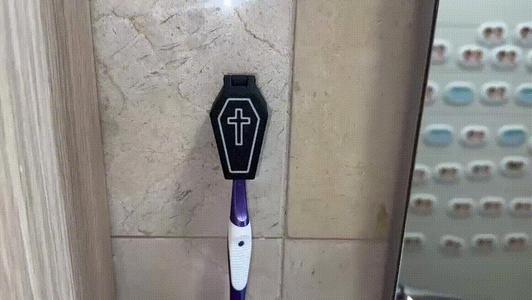 Coffin tomb toothbrush holder halloween