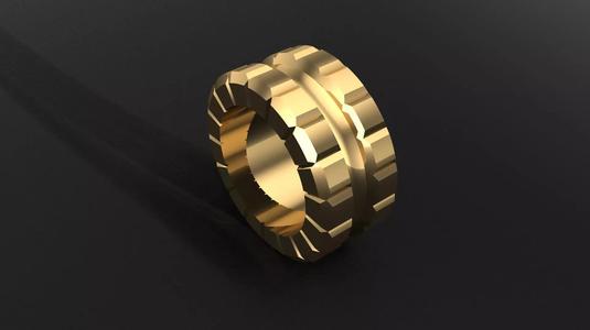 Elegant Ice Cube Style Gold Pendant - 3D Model