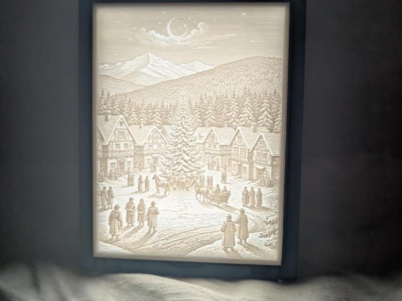Winter Lithophane, multiple motifs