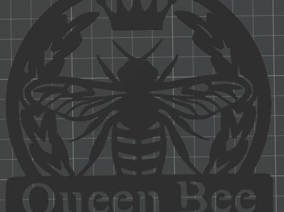Queen Bee Sign Large - Reversed for texture