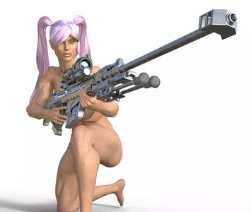 angelina shotting MKS Tactical Sniper Rifle