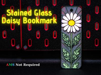 Stained Glass Daisy - Hueforge Bookmark