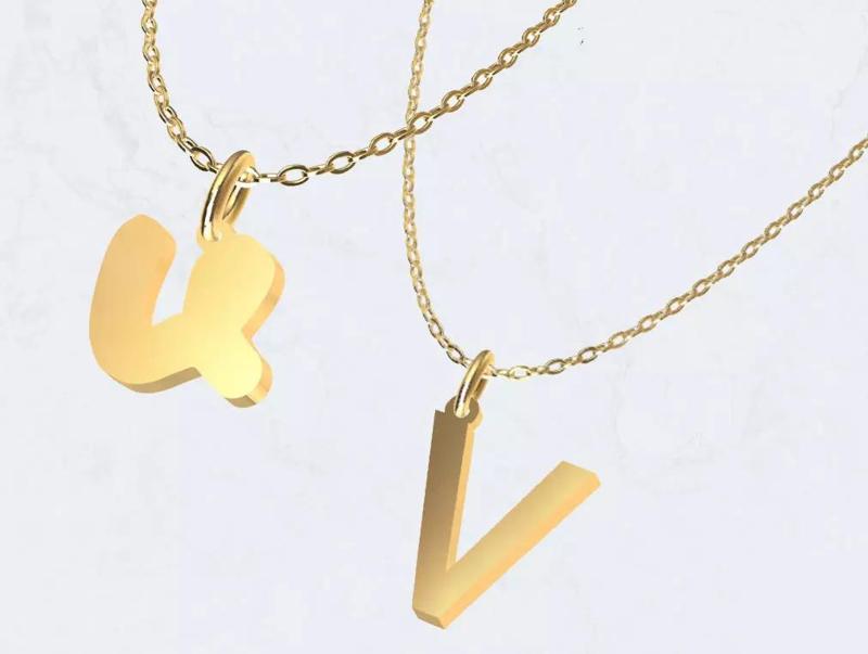 V - Letter Alphabet Pendant Necklace
