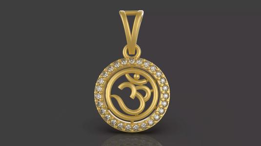 Diamond Om Pendant - 0040