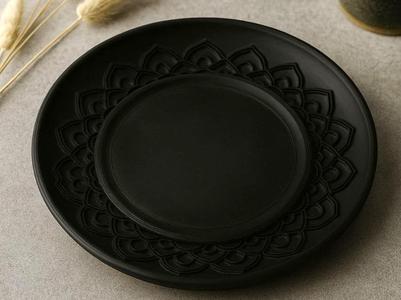 Moroccan Style Serving Tray with Ornamental Border