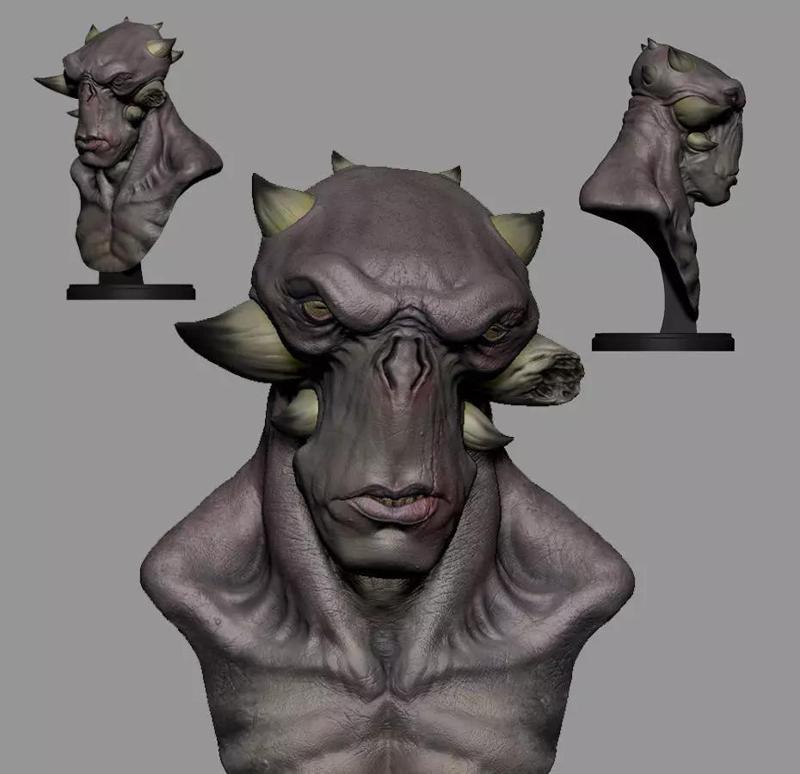 Alien Warrior Bust 3D STL