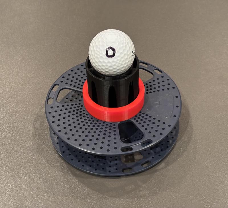 Filament Spool Adaptor Holder with Clip ring + Golf Ball Holder