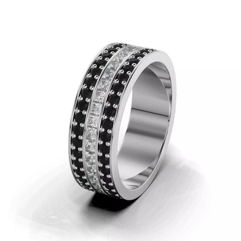 Women ring with princesses and round stones 09