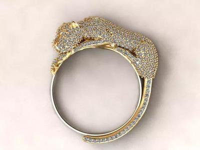 B-125 gold ring with diamonds