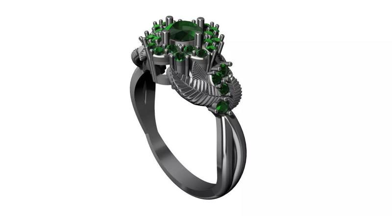 Engagement ring leaves