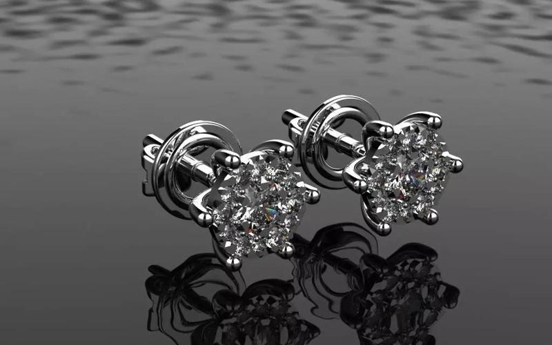 Earring Illusion Point of Light - Jewelry 3D - BR-477