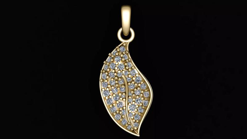 neem leaf pendant 3d printable model