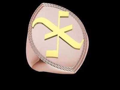 x alphabet designer ring stl verified