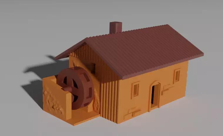 Water Mill - Old water mill house - 3D Printable