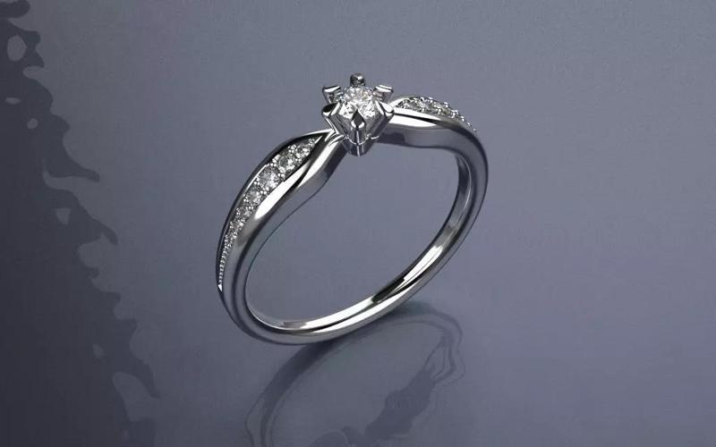 Engagement Ring - 10 points -Jewelry 3D - AN-470