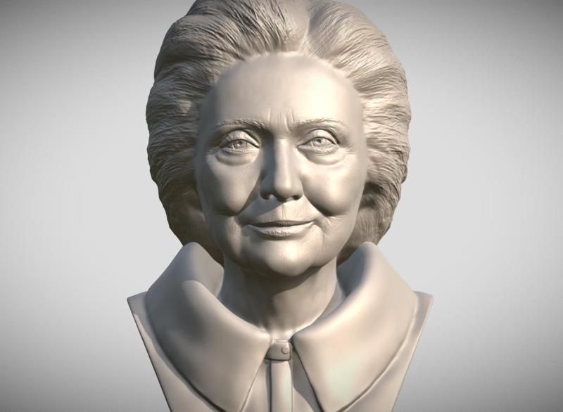 Hillary Clinton bust for 3D printing