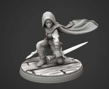 Halfling Rogue – 32 mm Fantasy Miniature STL for Tabletop RPGs (D&D, Pathfinder)