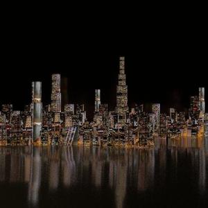 Cityscape at night 3d model