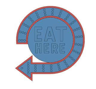 EAT HERE sign