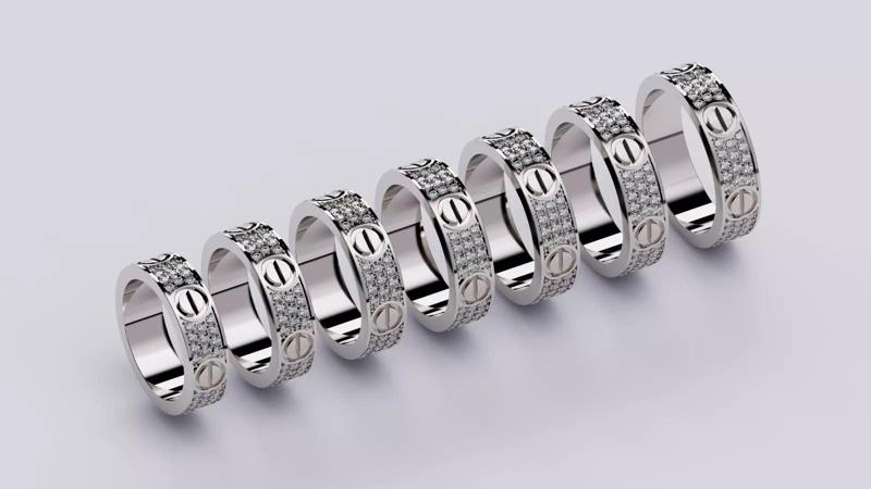Wedding rings Love Collection All Sizes version 4