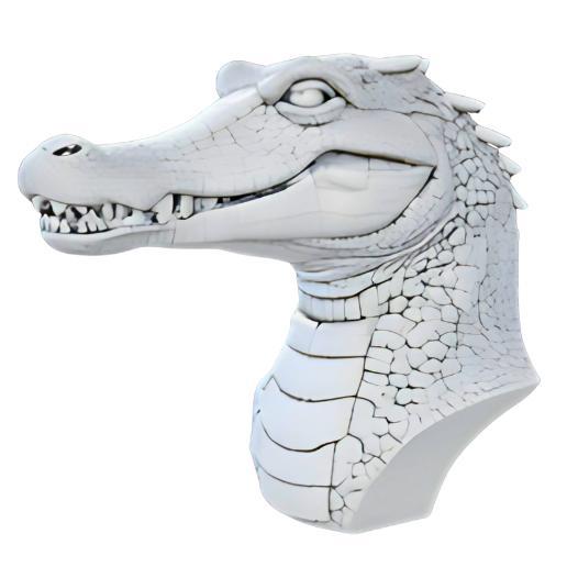 Grinning Crocodile Head Bust