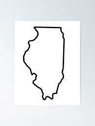 STATE OF Illinois COOKIE CUTTER - 4 SIZES TO PRINT, SUPER SHARP CUTTING EDGE!
